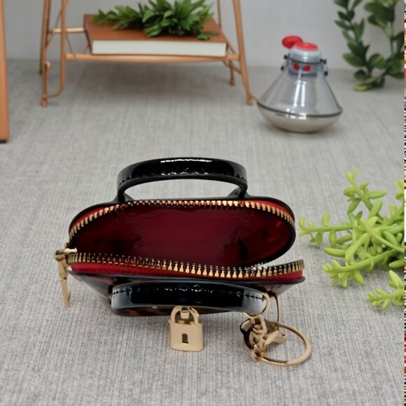 🔥 Classy Leopard style Mini Handbag Keychain Coin Purse Charm w/ Gold Accent - Picture 3 of 6